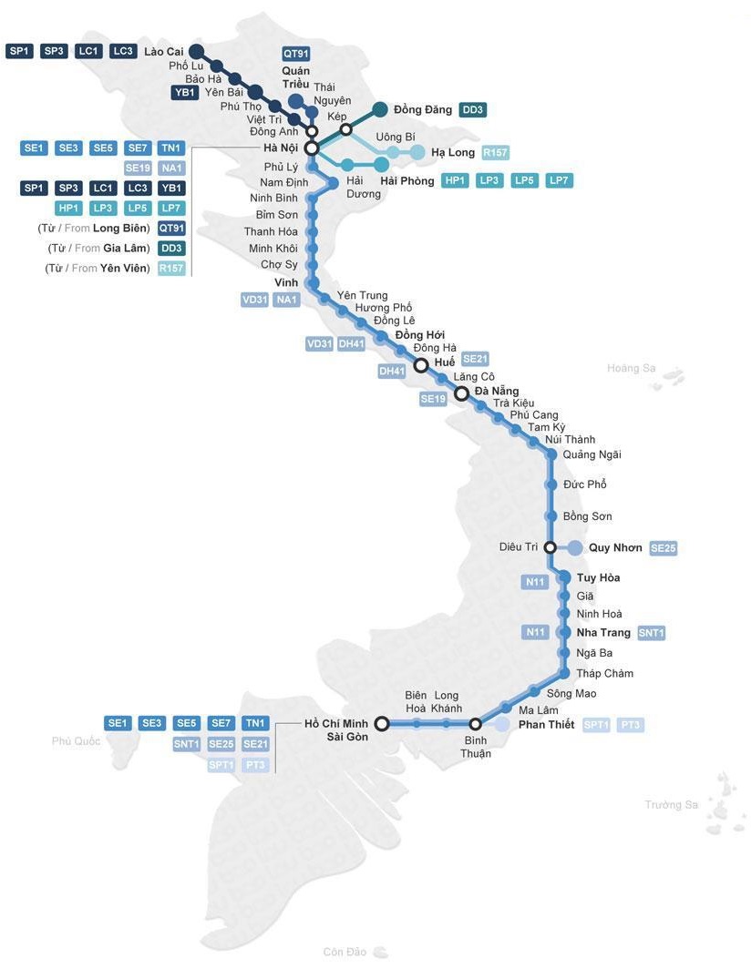vietnam railway map